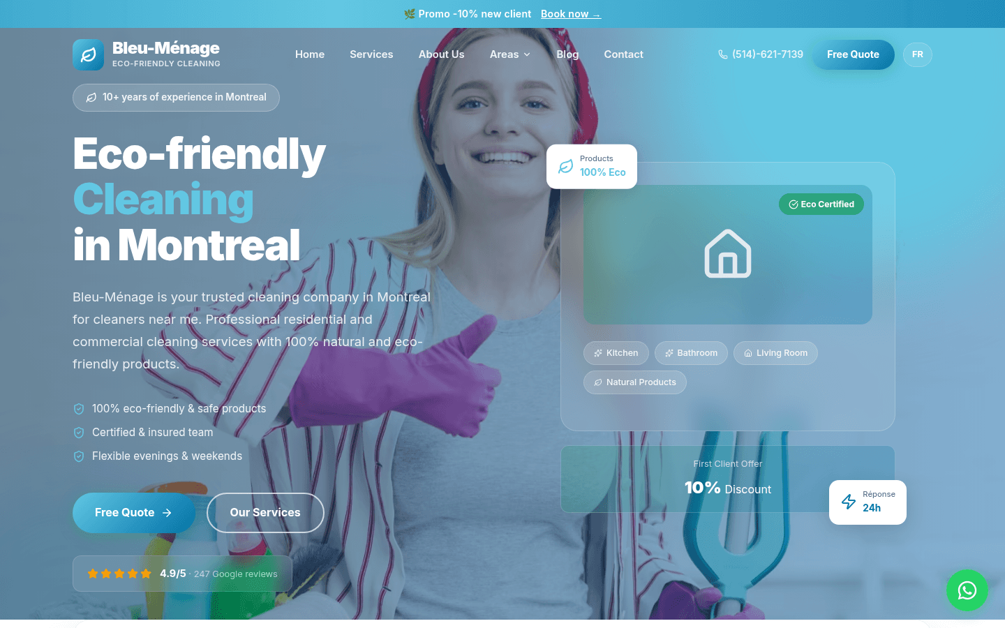 Bleumenage - Projet réalisé par Web Hub Montréal